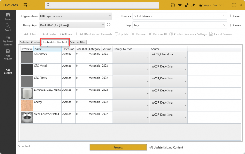 Content Resources Settings